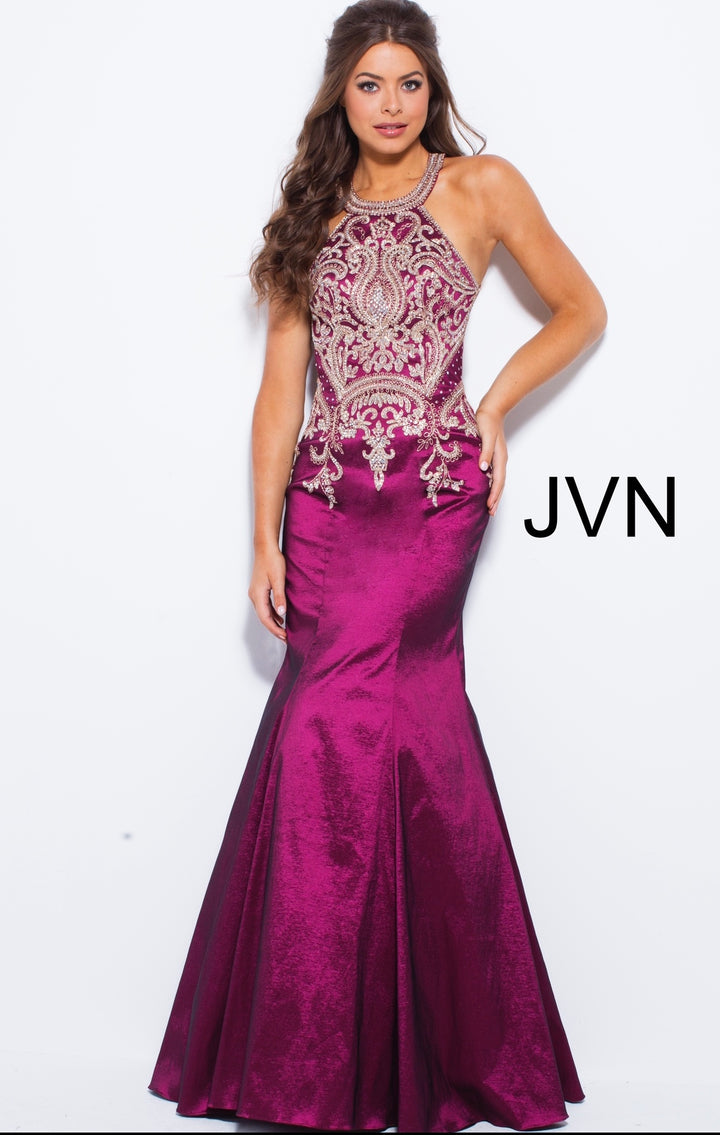 genesis prom dresses SATIN FITTED GOWN WITH SASH & LACE DETAIL BY LADIVINE CD809 GREENERY / 2